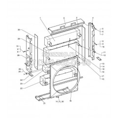 440211-00444C, 440211-00444B, 440211-00444A Радиатор охлаждения в сборе Doosan